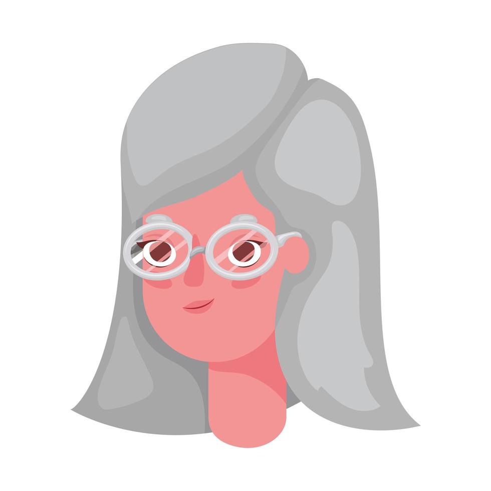 Senior woman cartoon head vector design