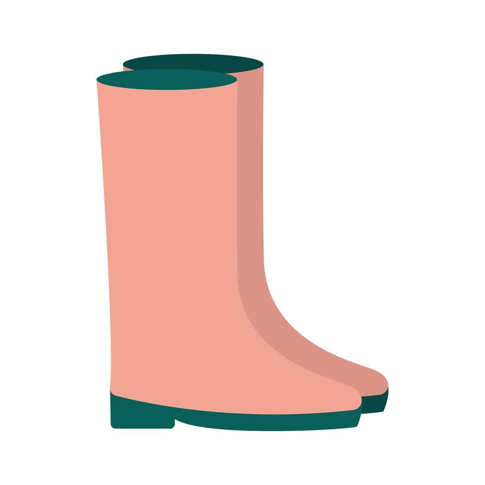 diseño de vector de icono de estilo plano de botas de jardín