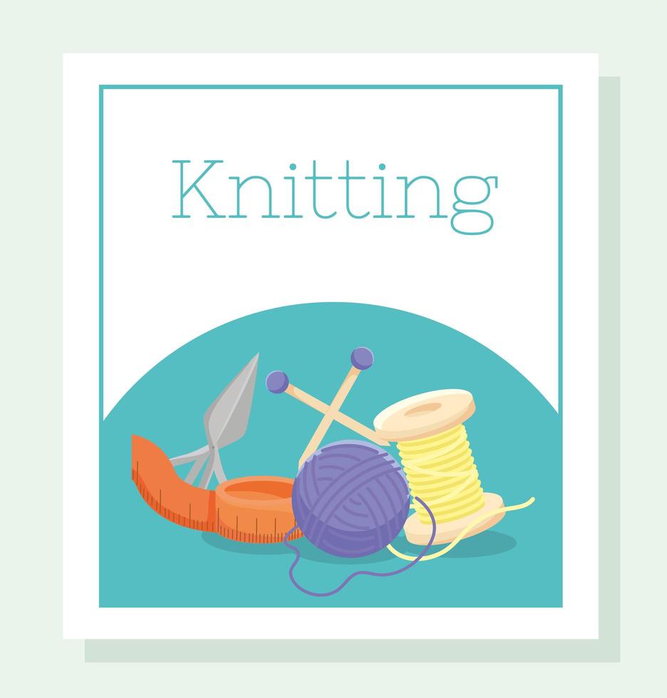knitting needles poster vector