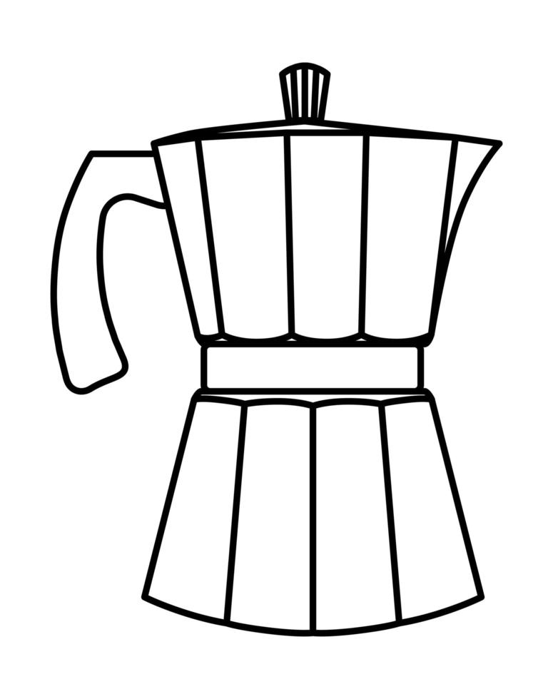 coffee moka pot, line style icon vector