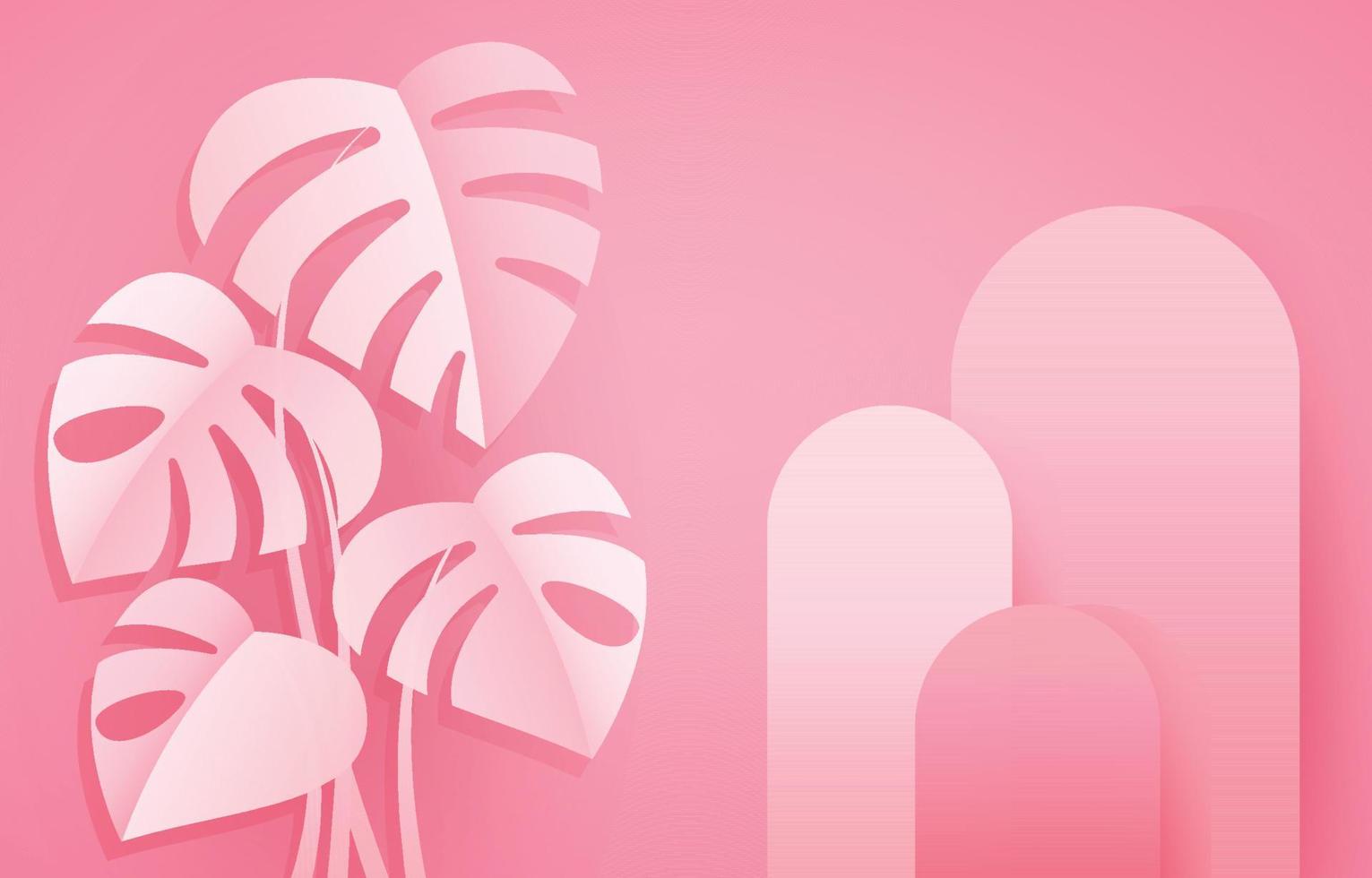 Pink Monstera Background vector