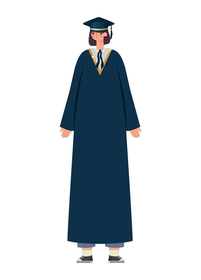 happy woman graduated vector