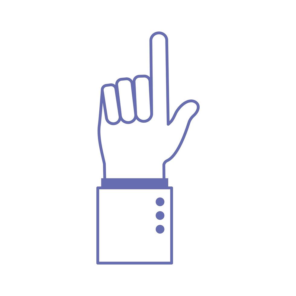 l hand sign language line and fill style icon vector design