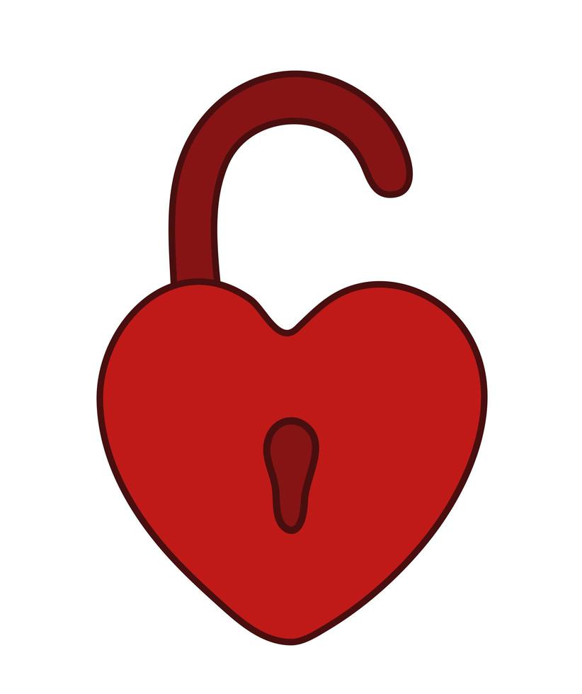 padlock with heart shape vector