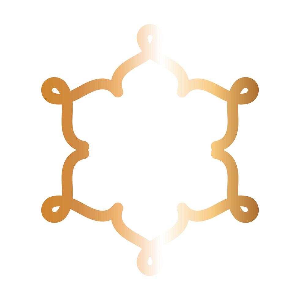 ornament in flower shaped gold vector design