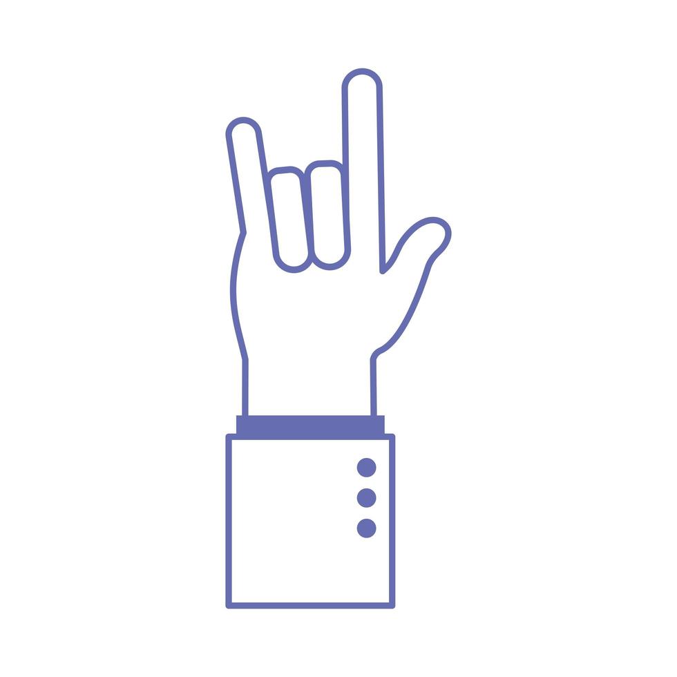 l hand sign language line and fill style icon vector design