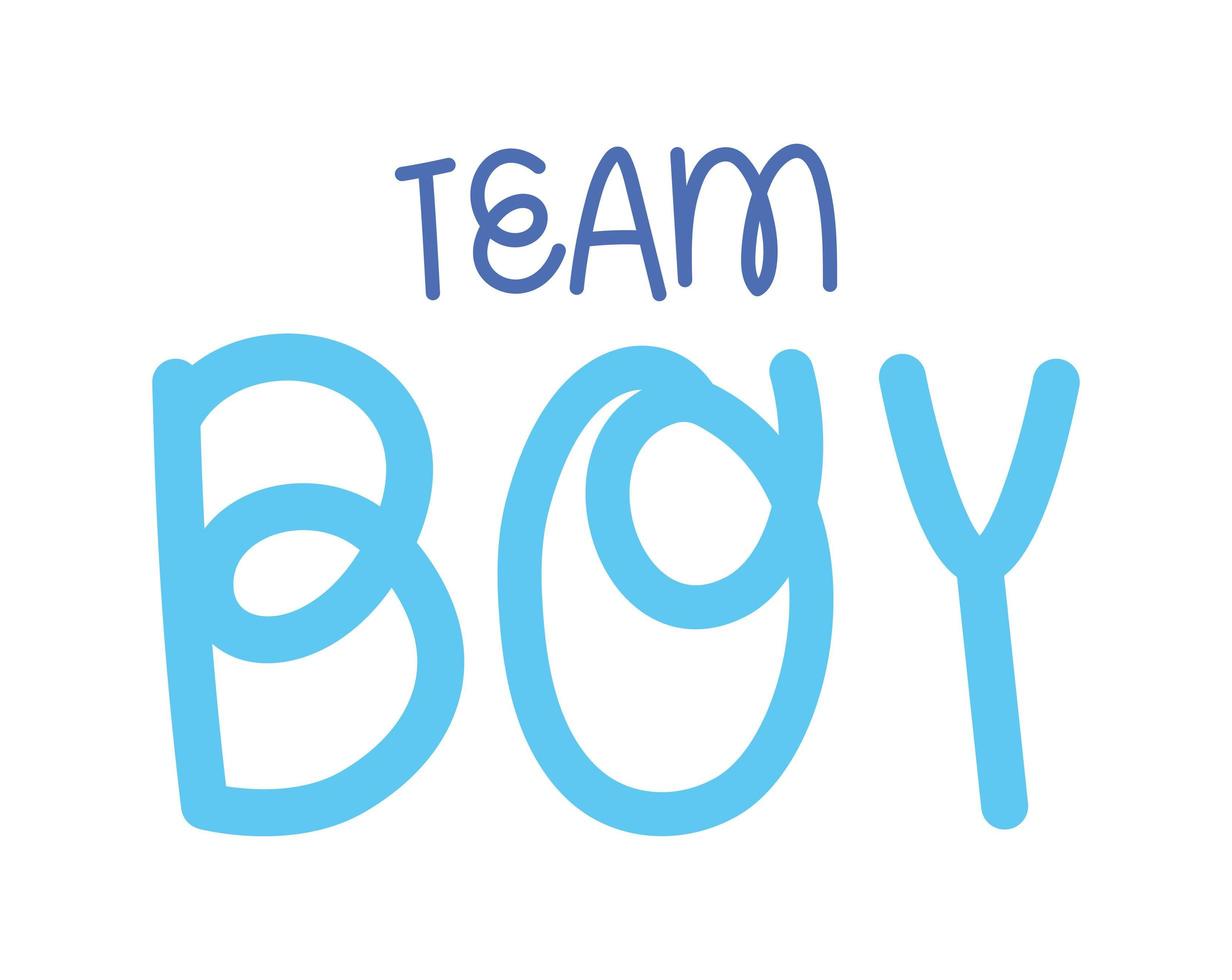 team boy lettering vector