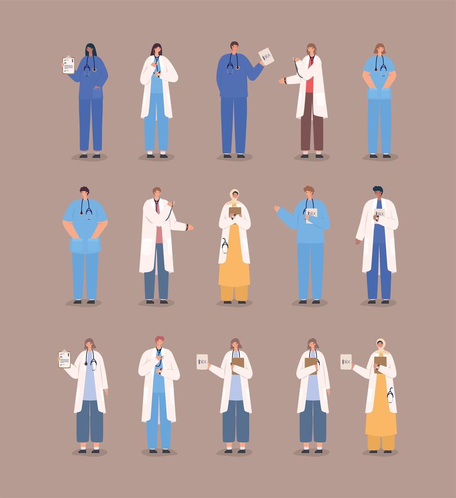 fifteen nice doctors vector