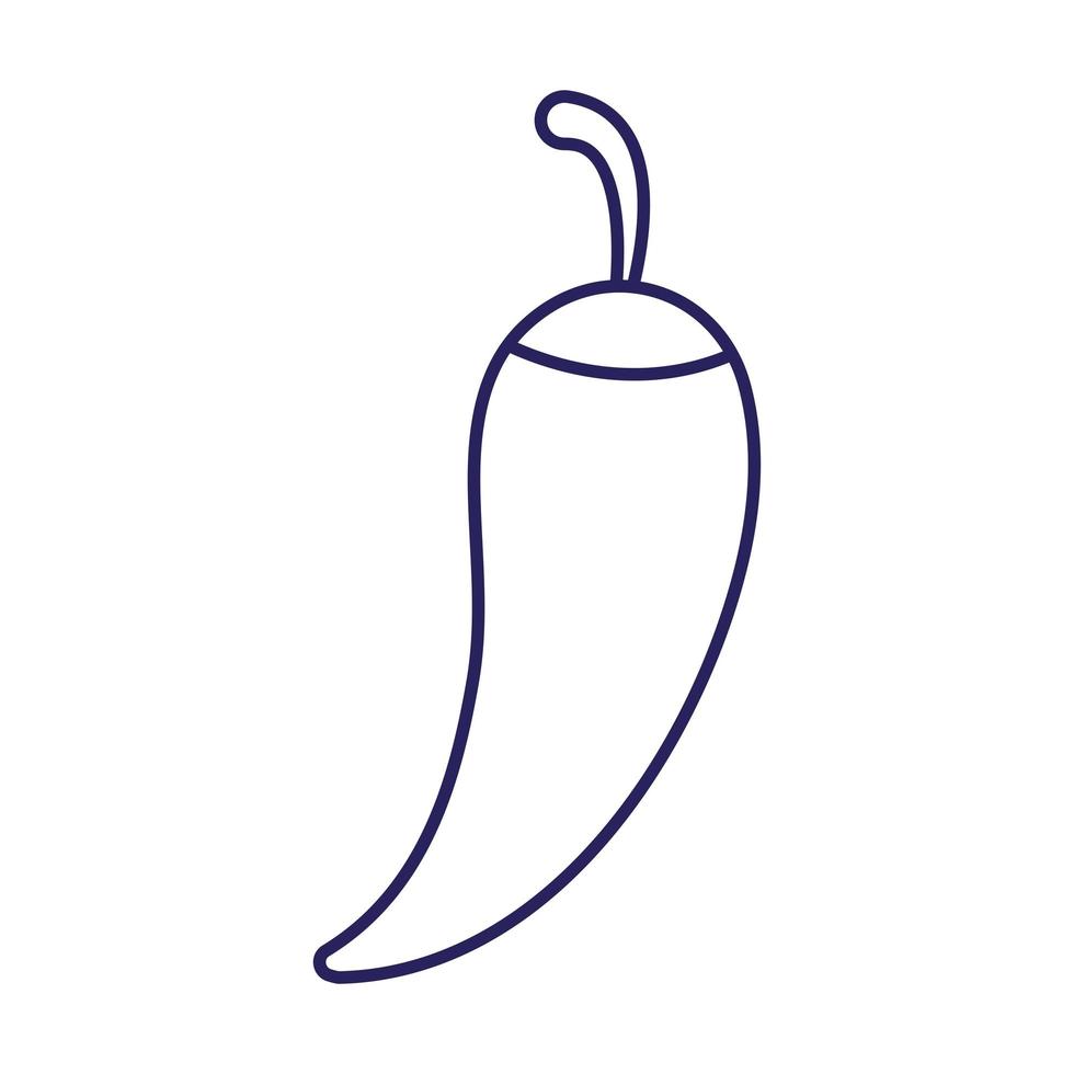 diseño de vector de icono de estilo de línea vegetal de chile