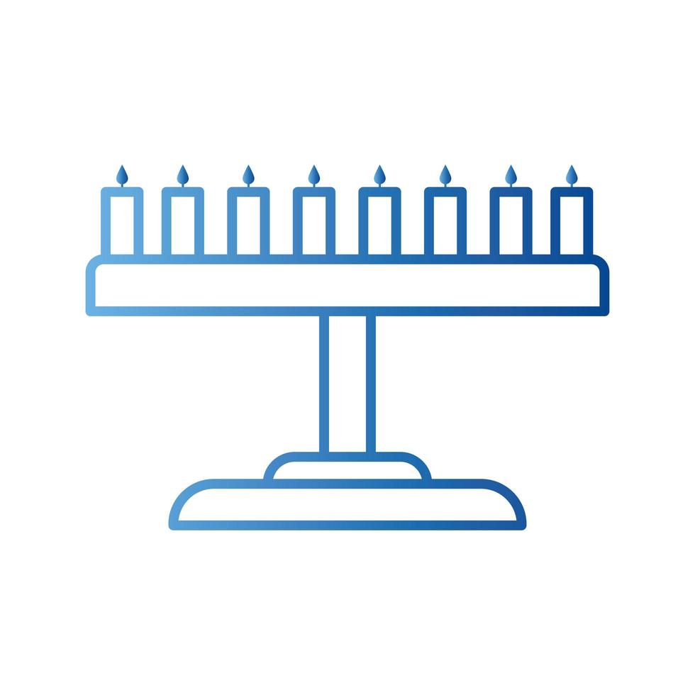 jewish menorah gradient style icon vector design