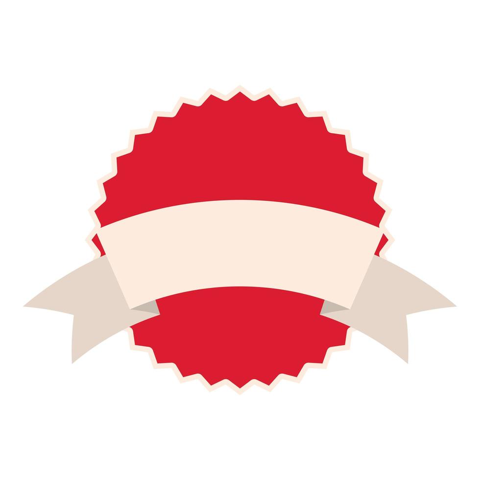 seal stamp of red color and white ribbon vector
