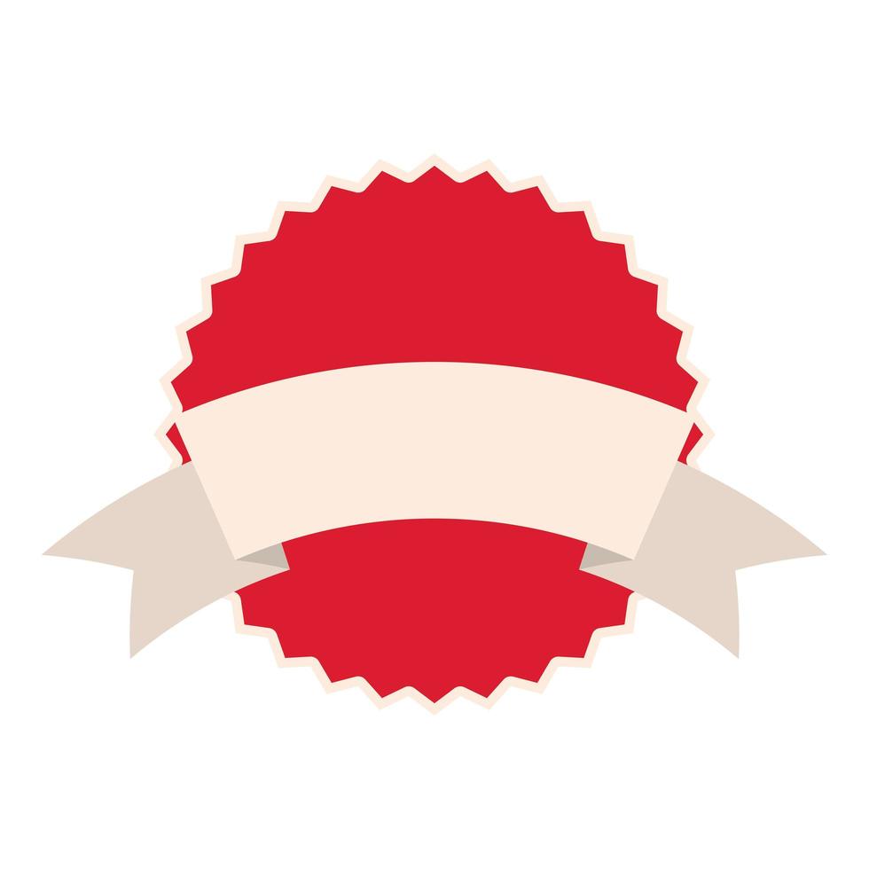 seal stamp of red color and white ribbon vector