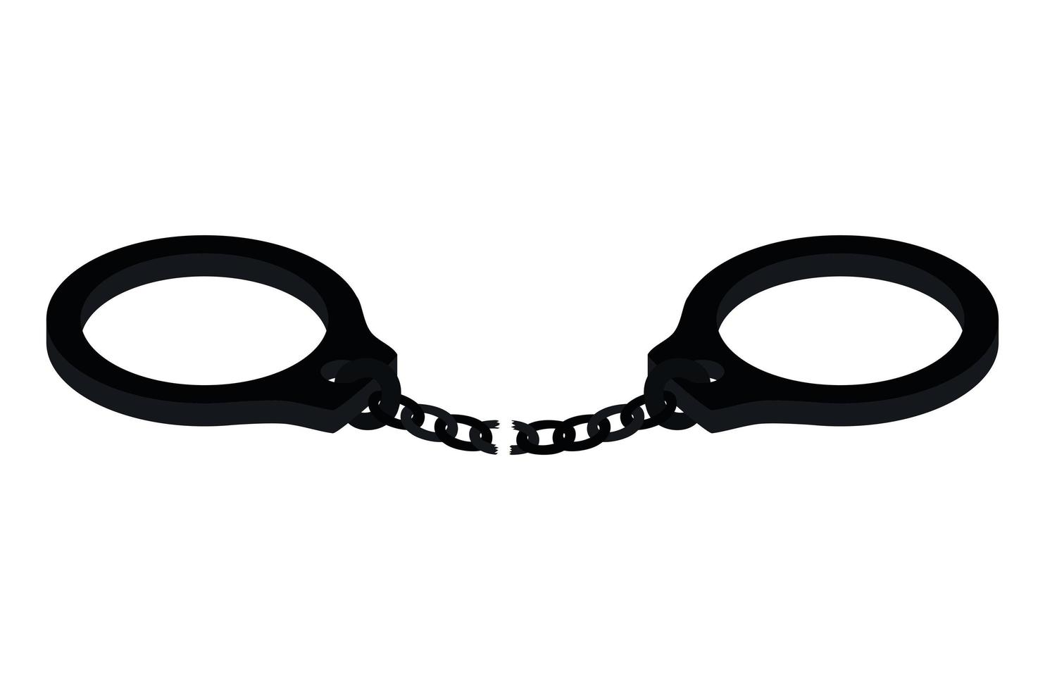 silhouette of one handcuff of black color on white background vector