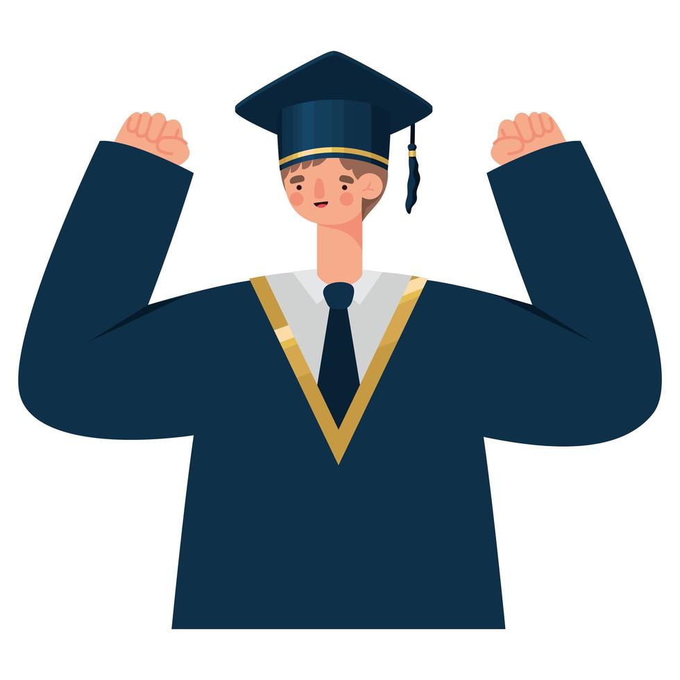 contento chico graduado vector