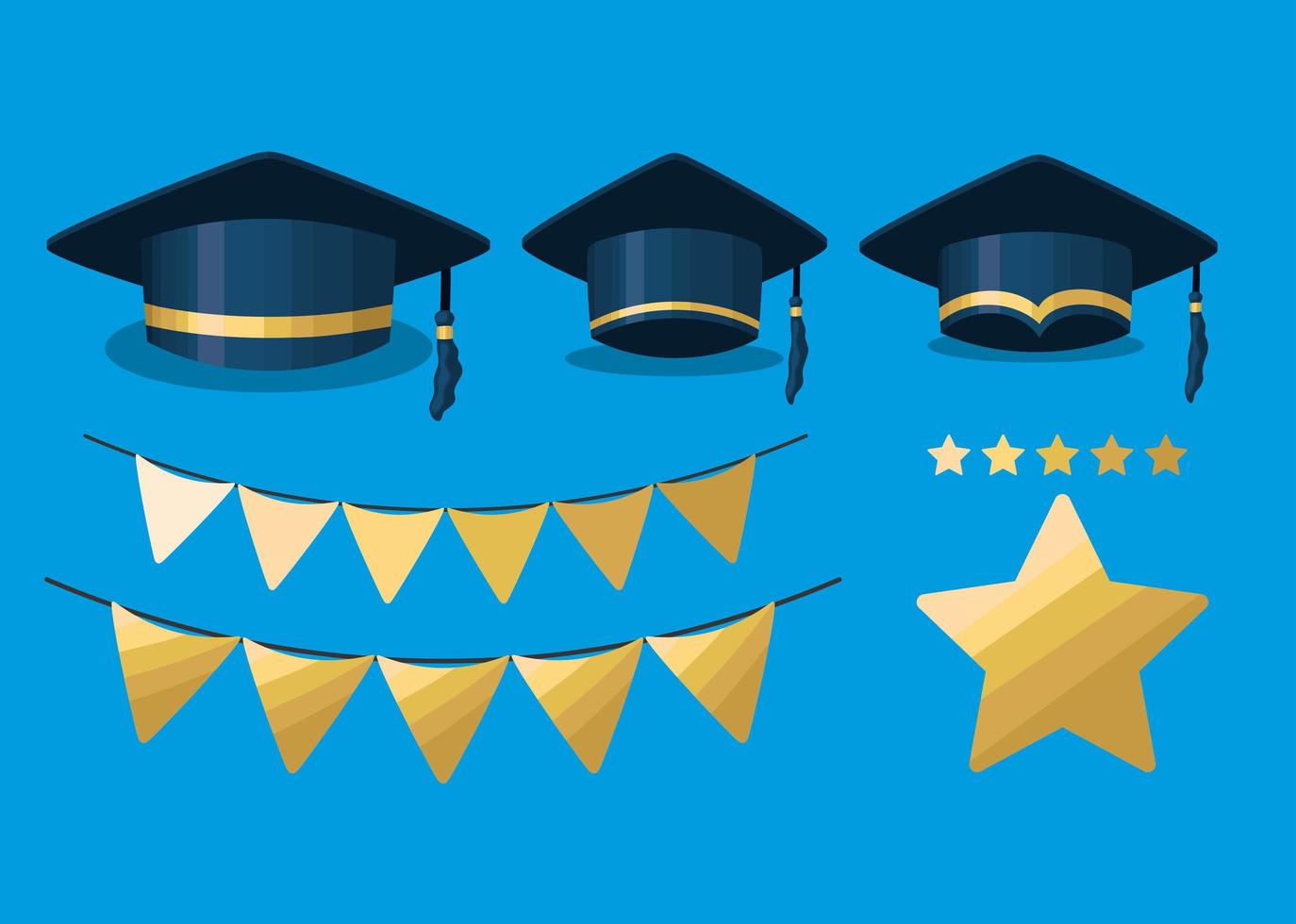 graduation ceremony items vector