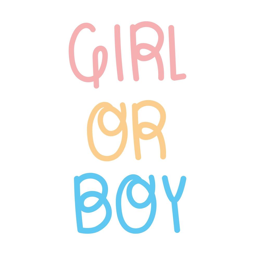 girl or boy lettering vector