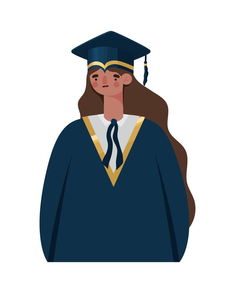 contenta mujer graduada vector