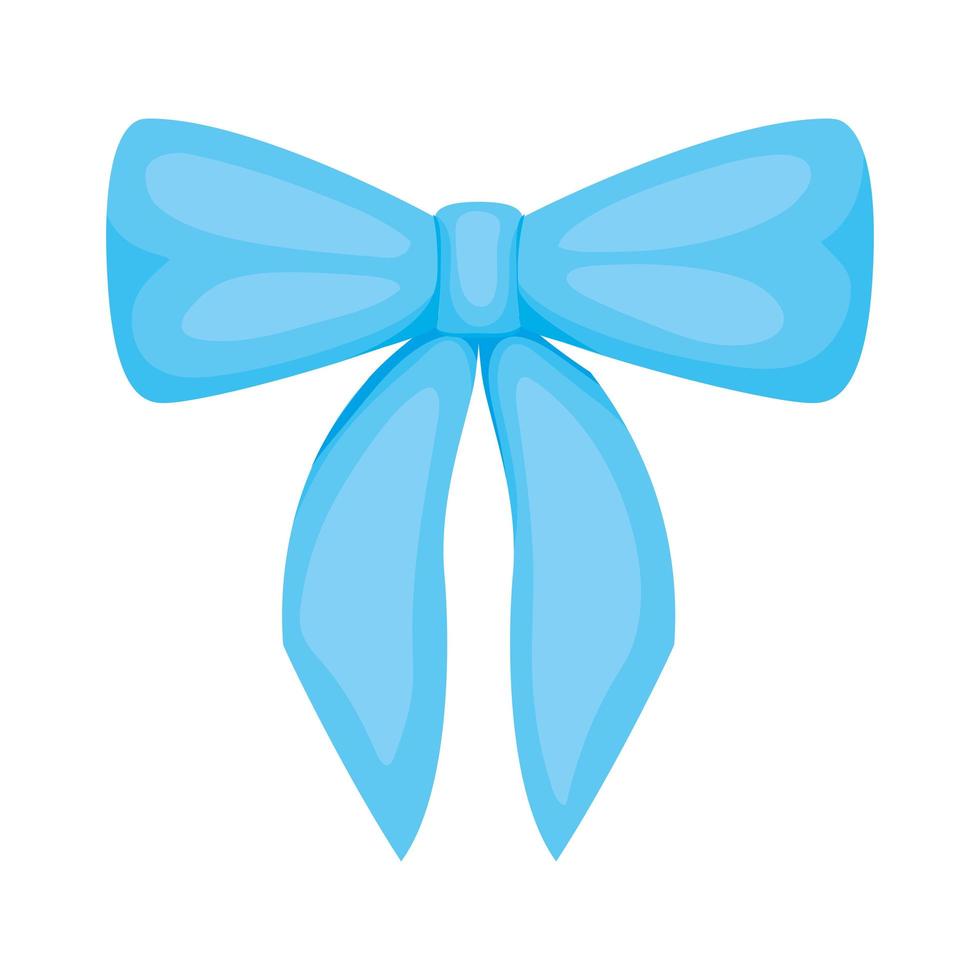 blue bow design vector