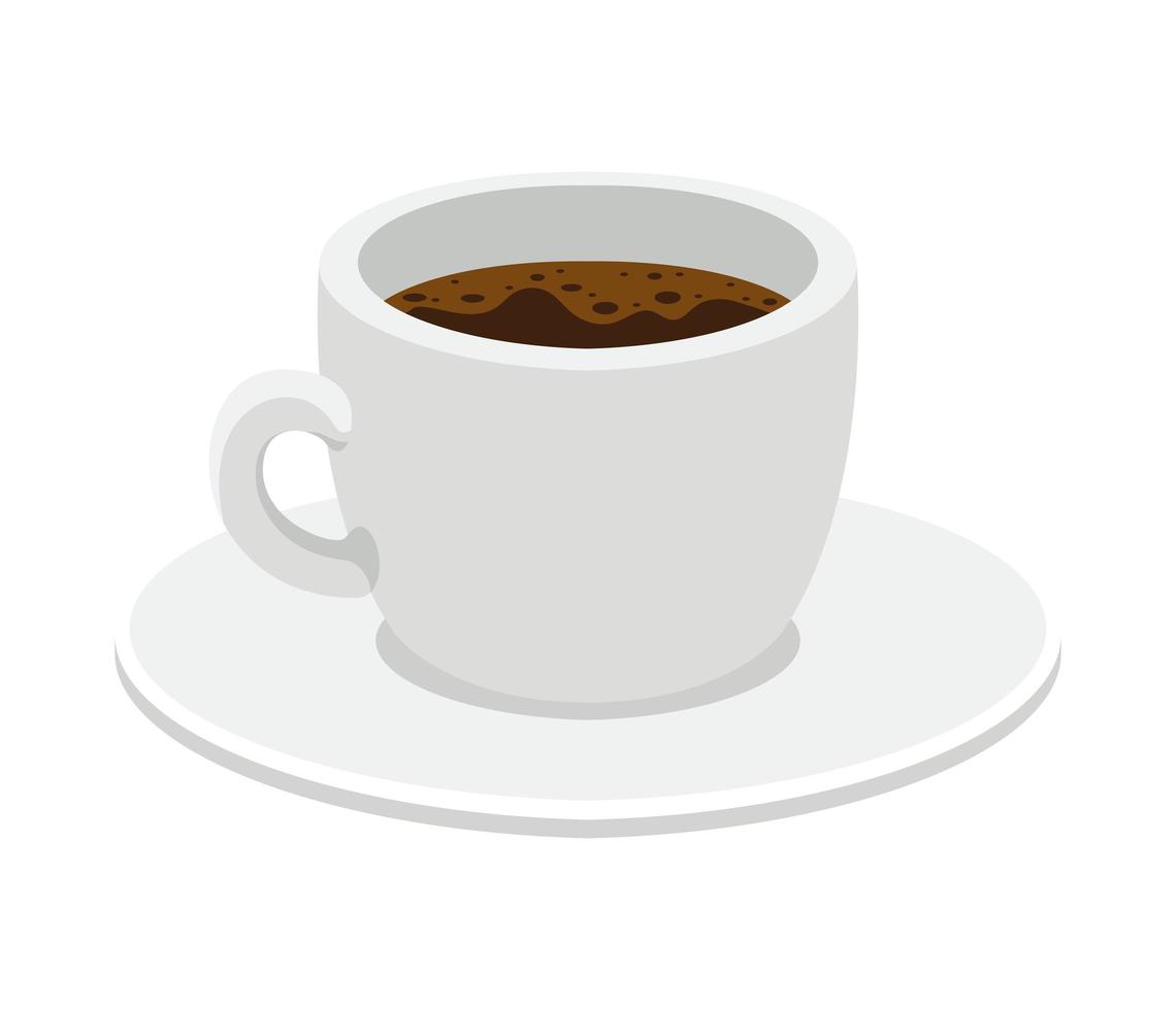 cup of dark coffee with a white background vector