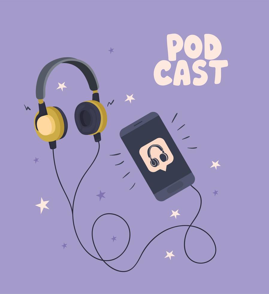 bonito cartel de podcast vector