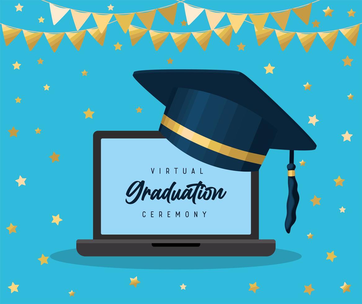 virtual graduation poster vector