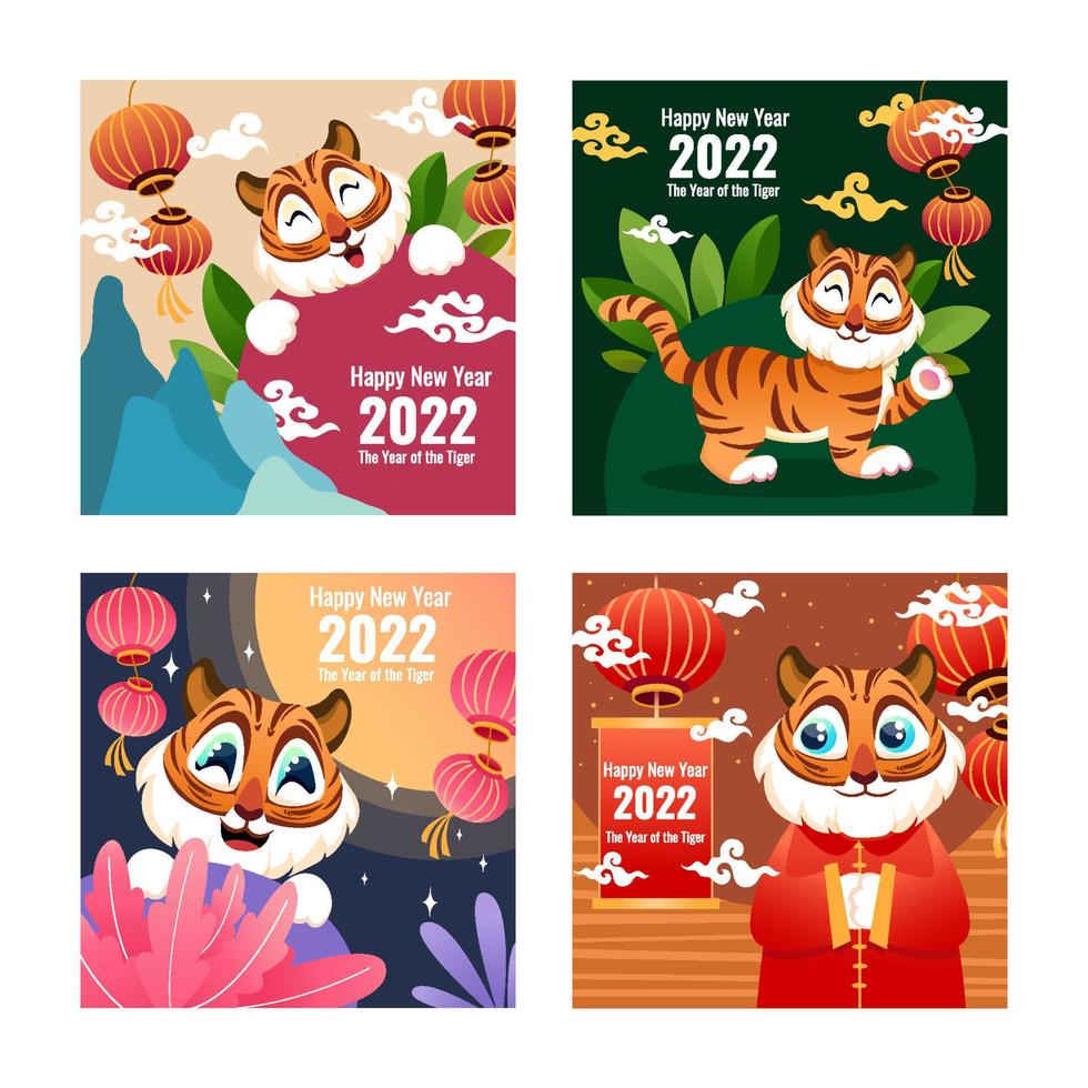 el año del tigre 2022 vector