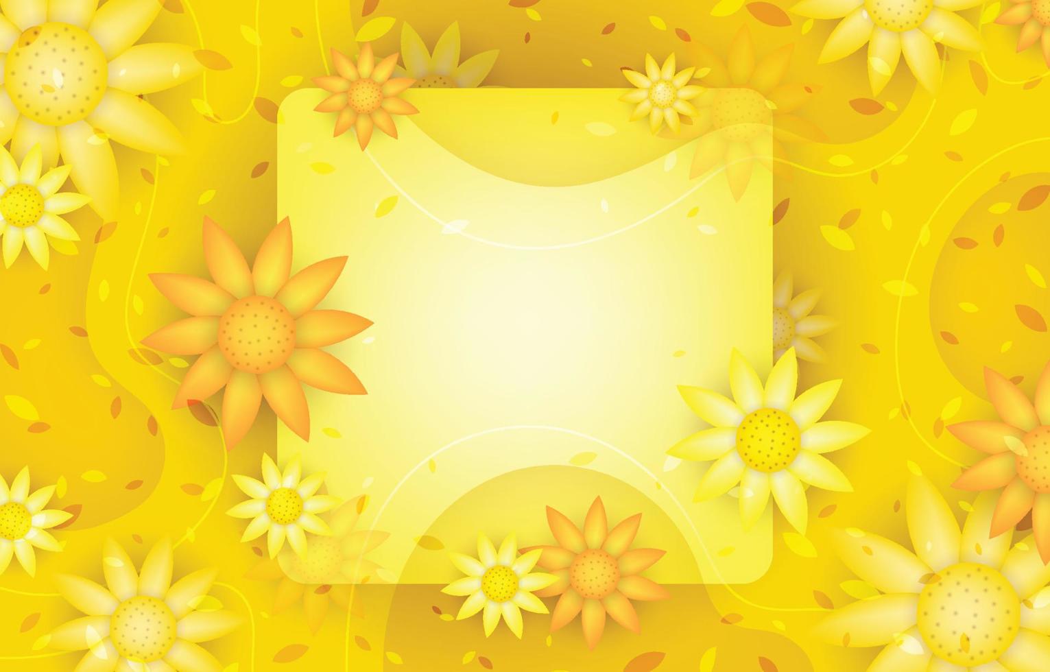 Abstract Floral Yellow Background Template vector