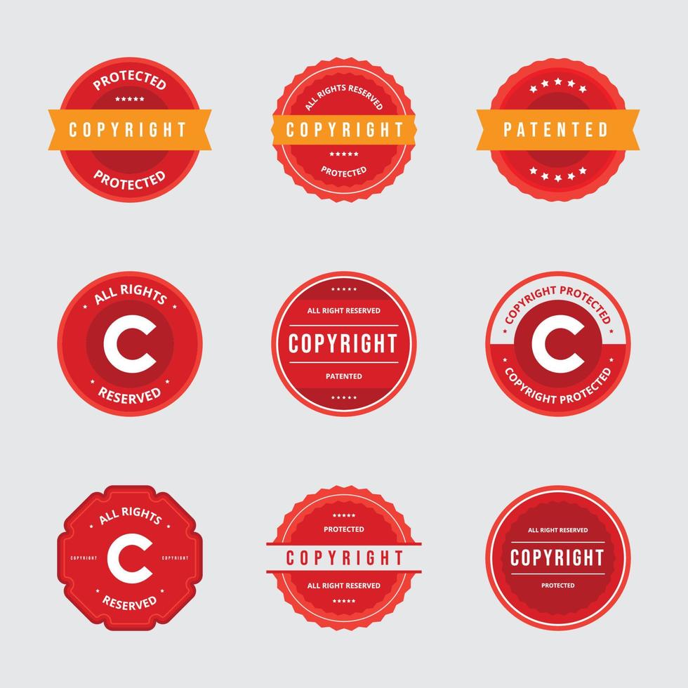 Copyright Law Icon Set vector