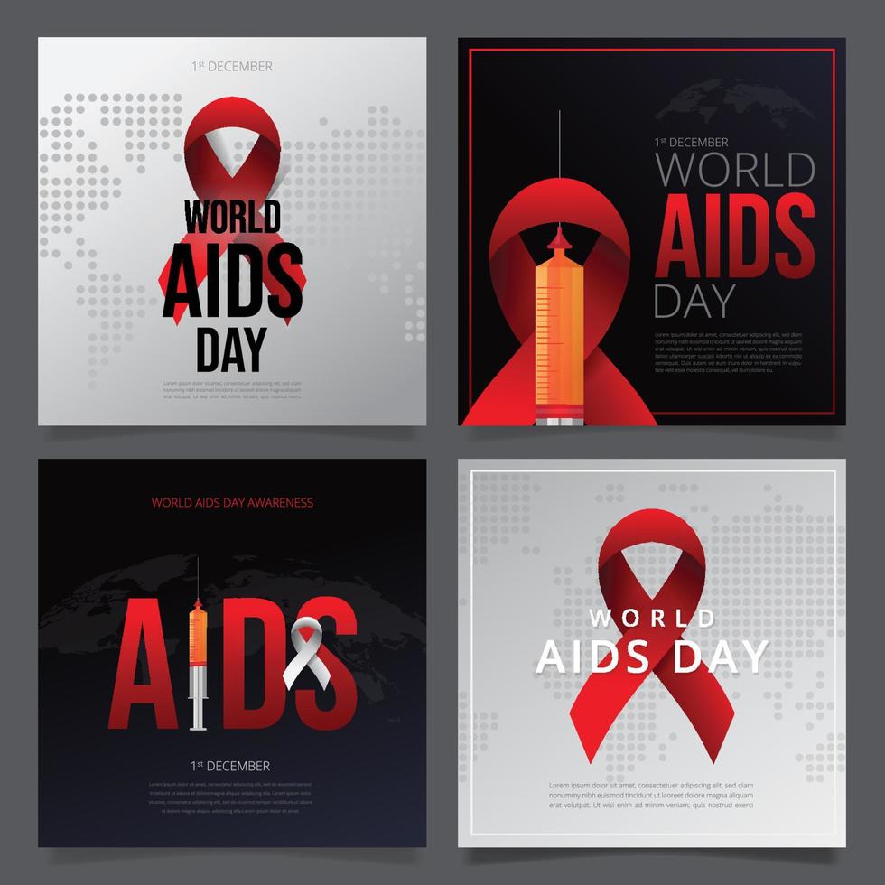 World AIDS Day Social Media Post vector