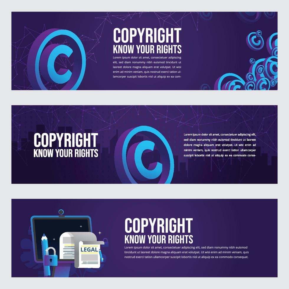 Copyright Law Banner Set 4076901 Vector Art at Vecteezy