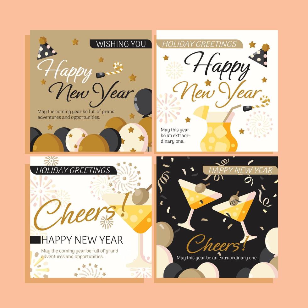 New year Festifity Social Media vector