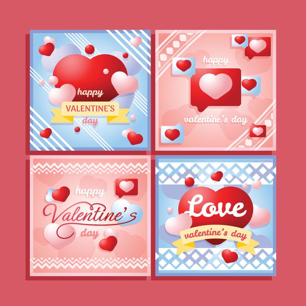 Valentines Day Social Media vector