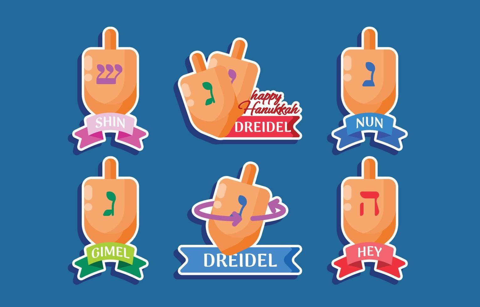 etiqueta engomada del juego dreidel vector