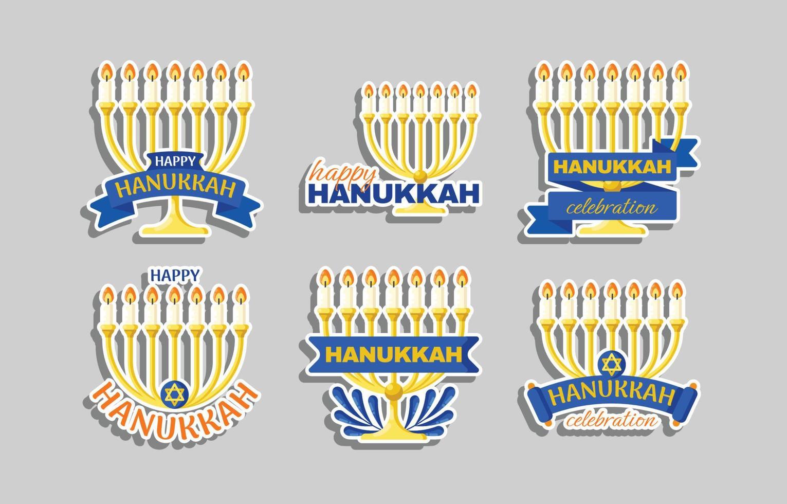 Golden Menorah Sticker vector