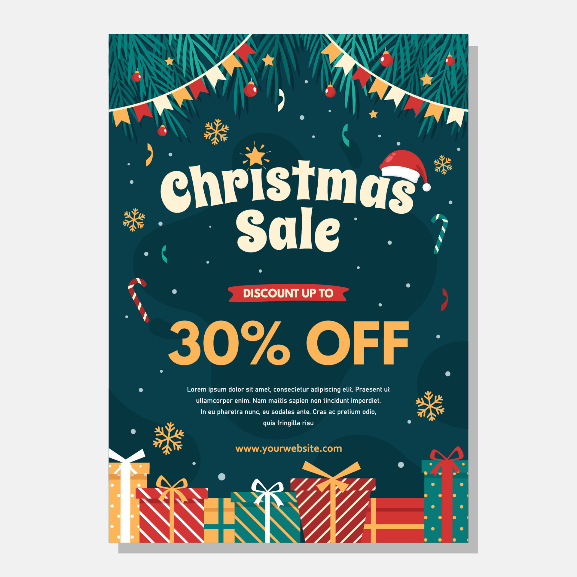 Christmas Sale Poster Advertising 4076933 Vector Art at Vecteezy