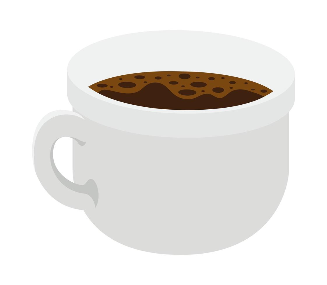 cup of dark coffee over white background vector