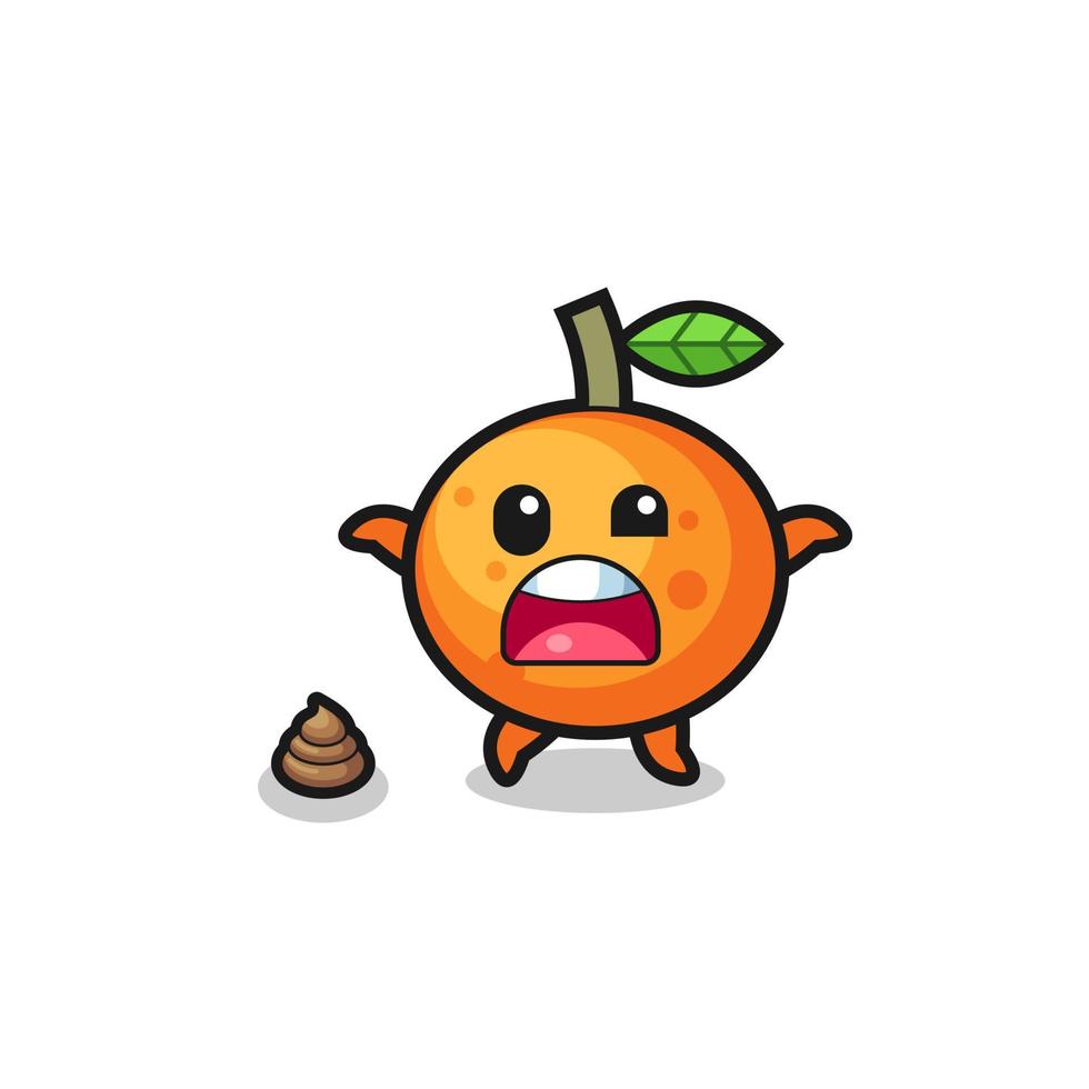 mandarin orange earth surprised to meet poop 4077066 Vector Art at Vecteezy