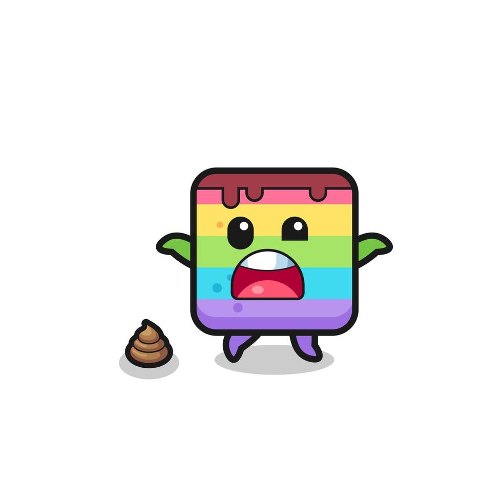 rainbow cake earth surprised to meet poop vector