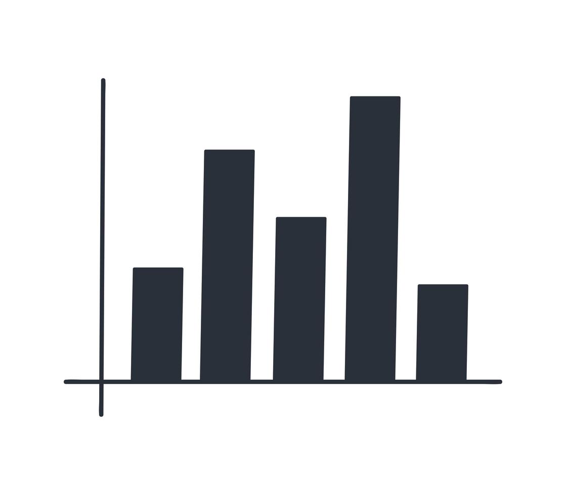 bar graph silhouette vector