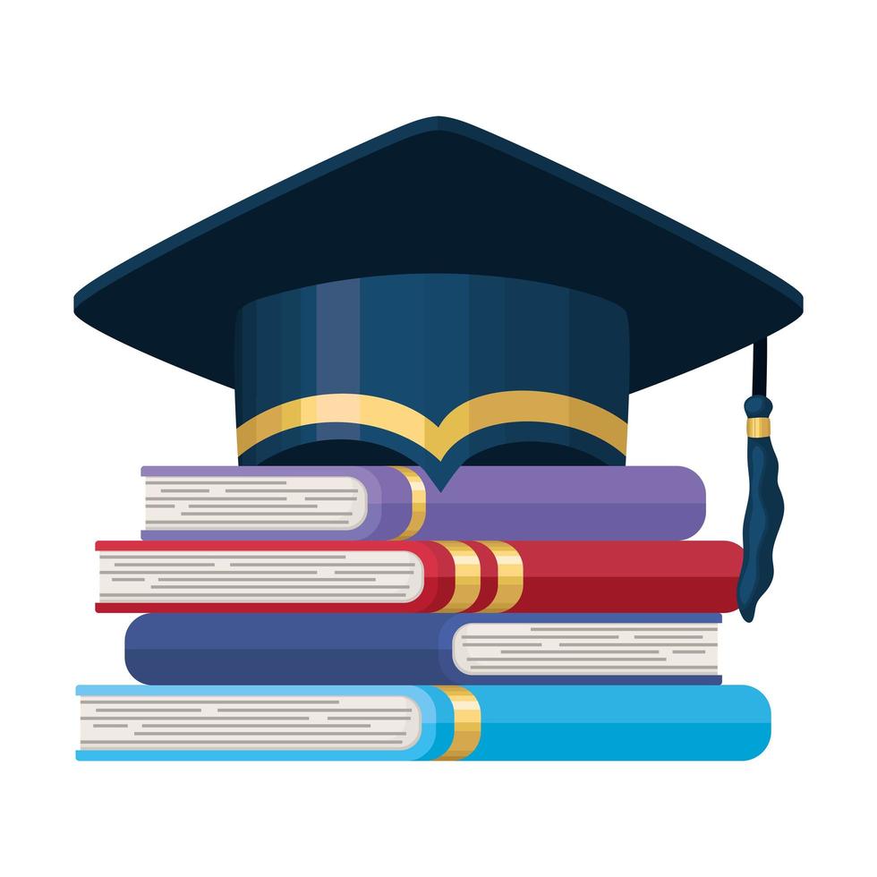 graduation books representation vector