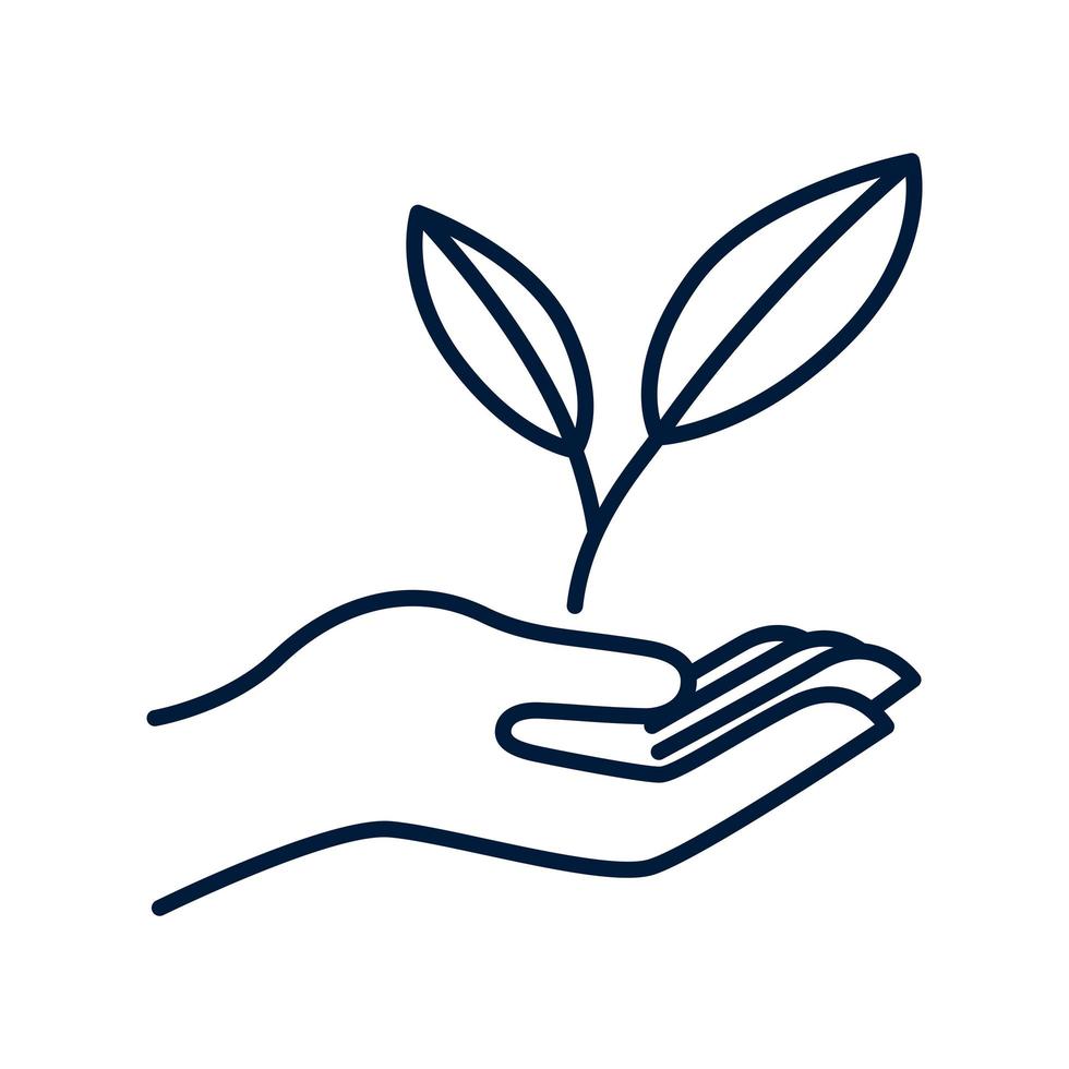 hand with plant vector