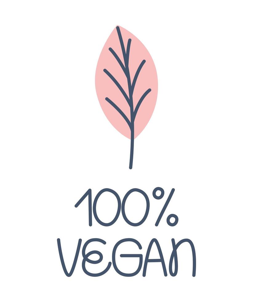 label 100 percent vegan vector
