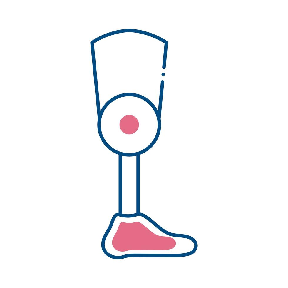 leg prosthesis line style icon vector design