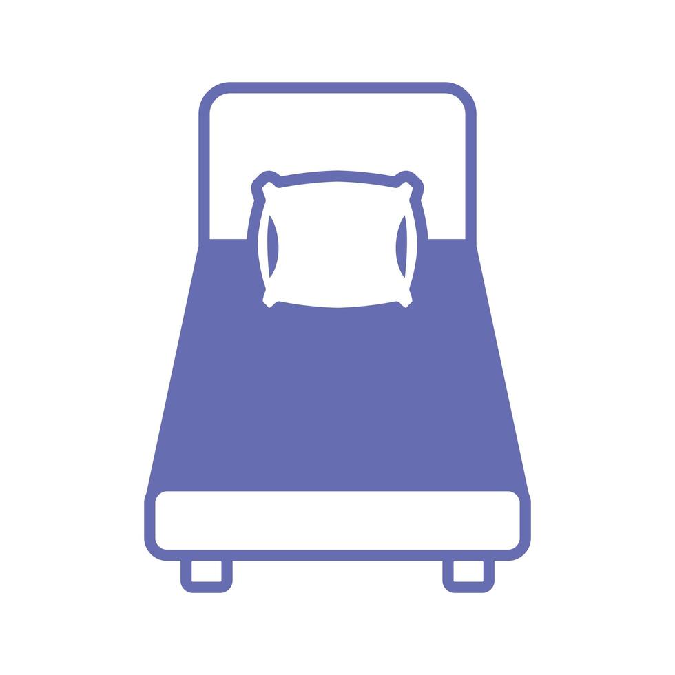 home bed line and fill style icon vector design