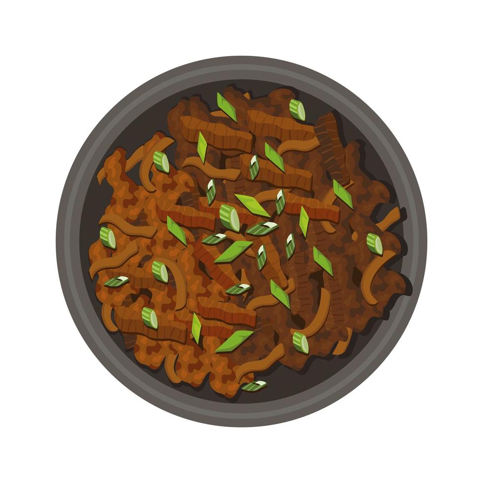 bulgogi in a plate vector