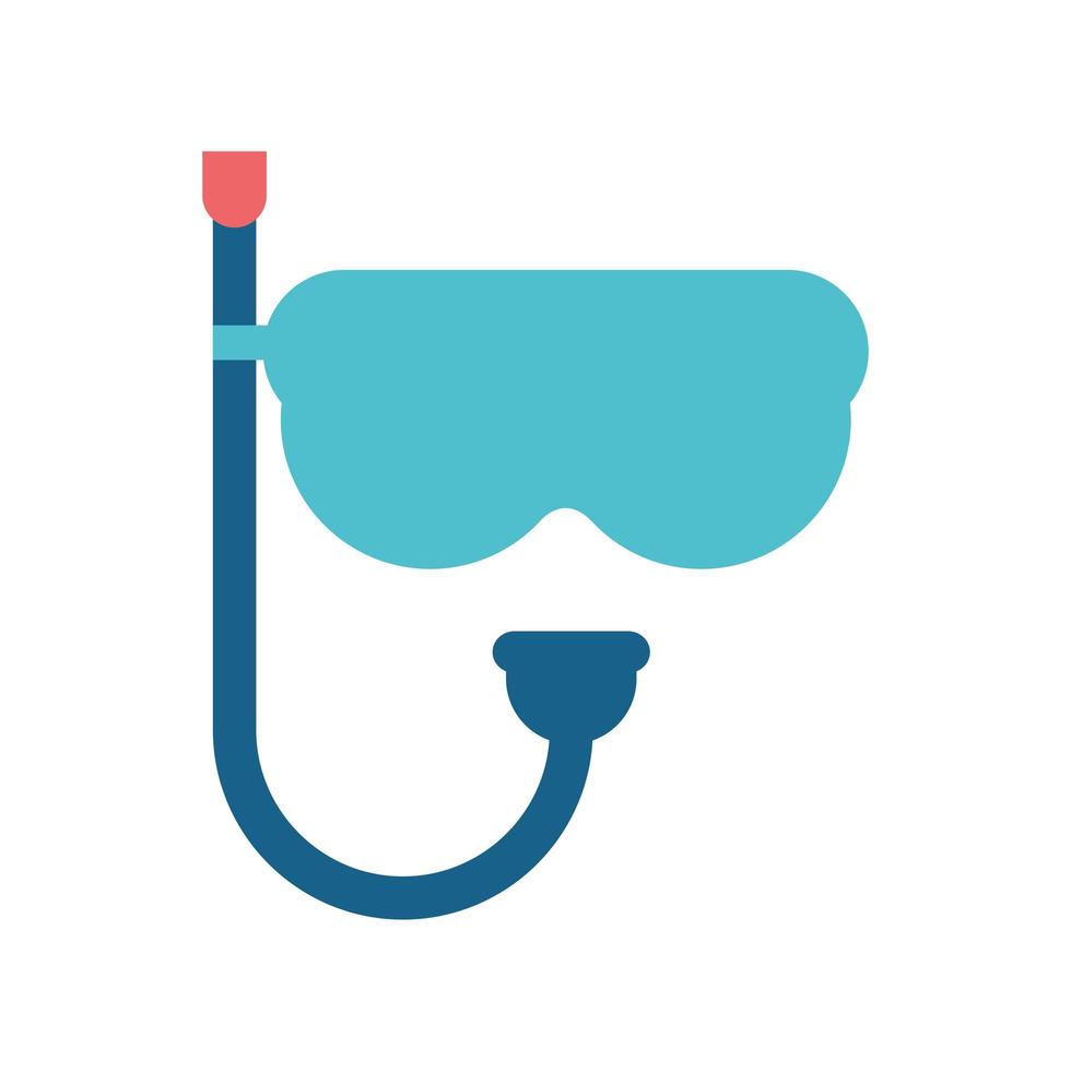 diseño de vector de icono de estilo plano de snorkel