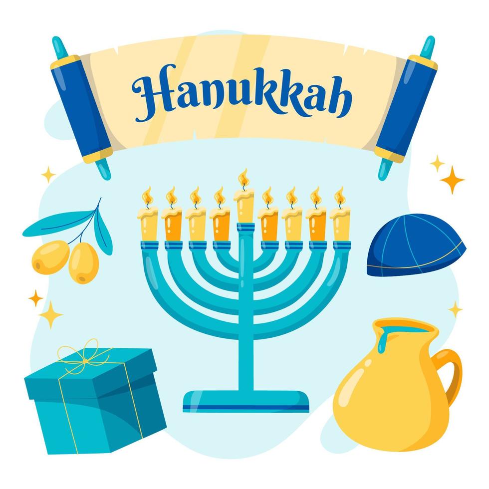 Menorah of Hanukkah Concept vector