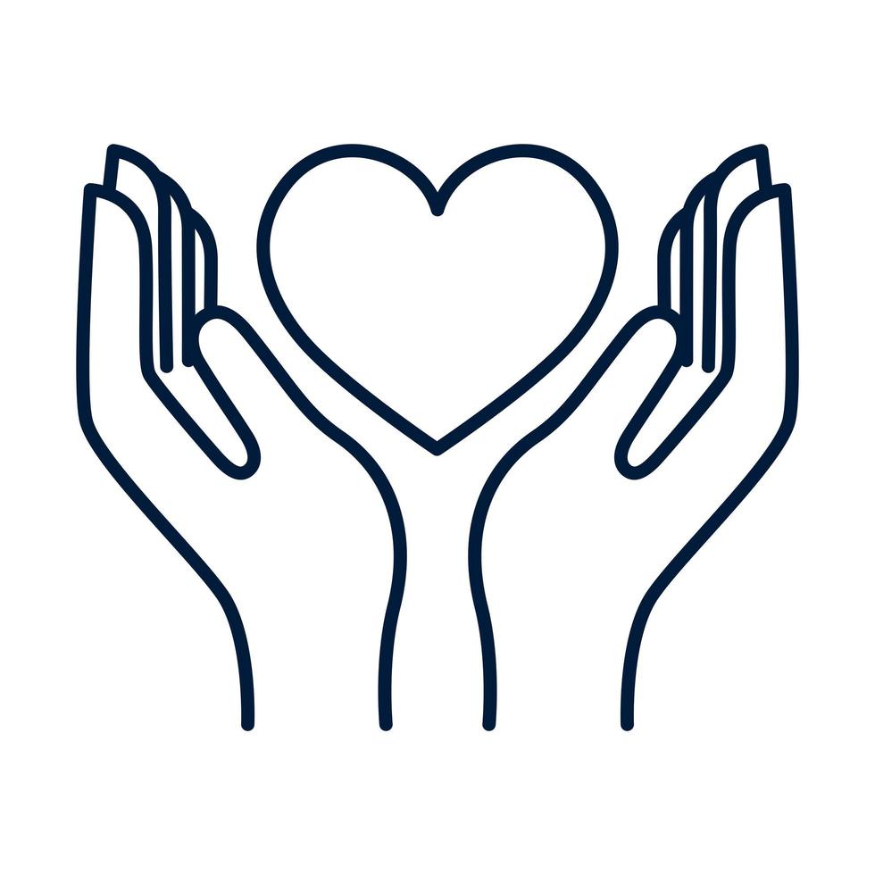 hands with heart vector