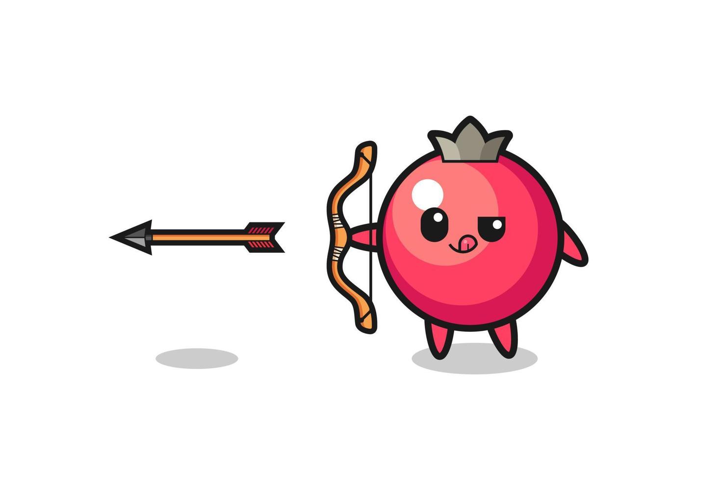 illustration of cranberry character doing archery vector