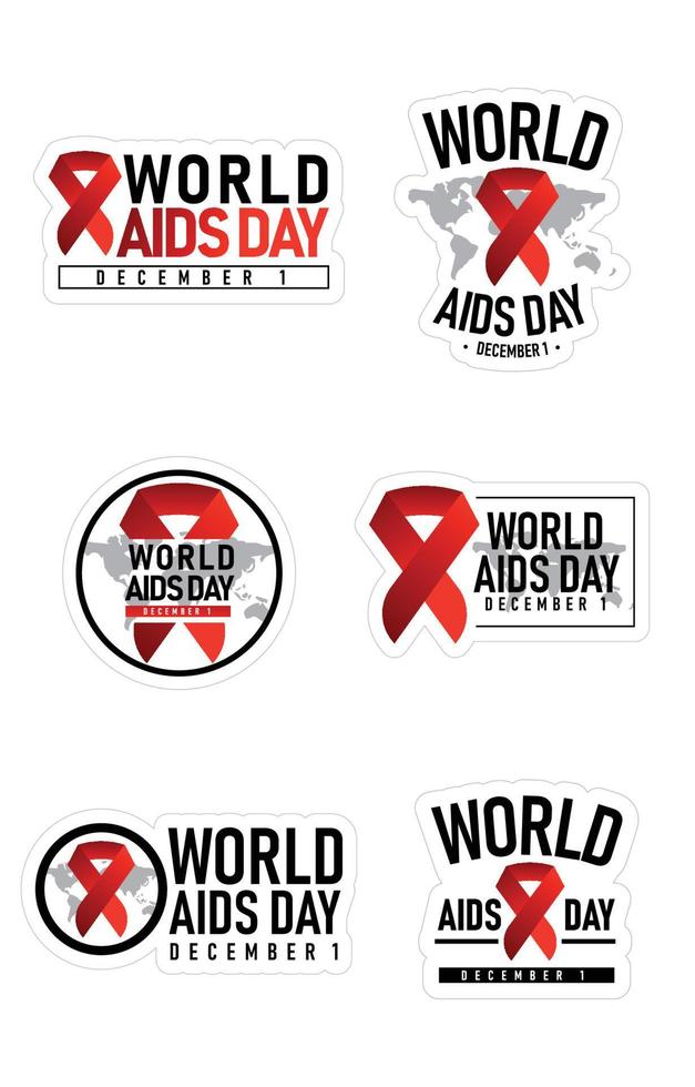 World Aids Day Sticker Concept vector